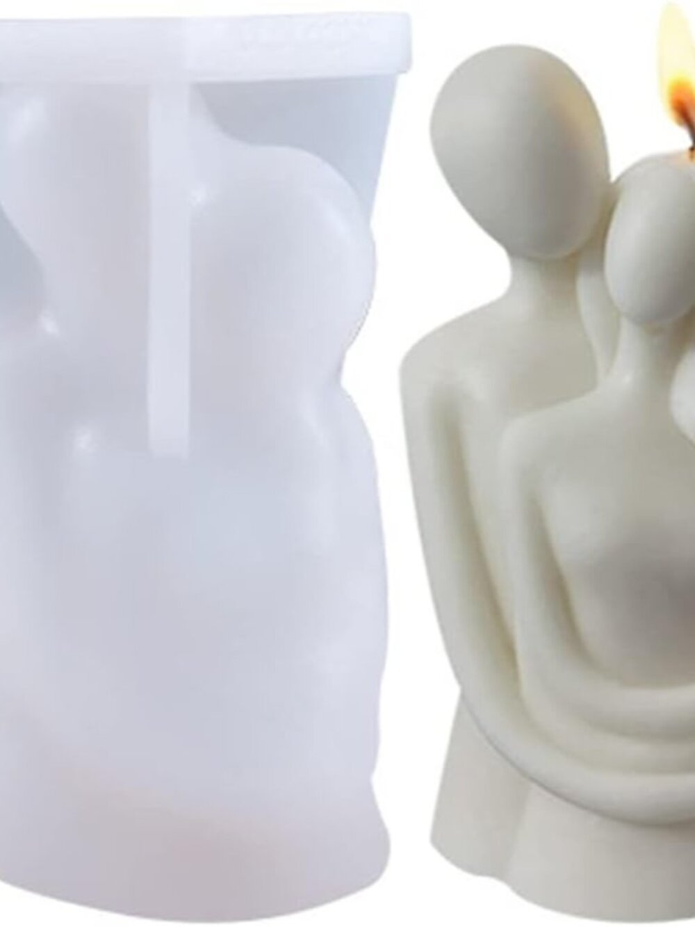3D Hugging Lovers Shape Candle Silicone Molds for Making Candle Resin Pillar Aro